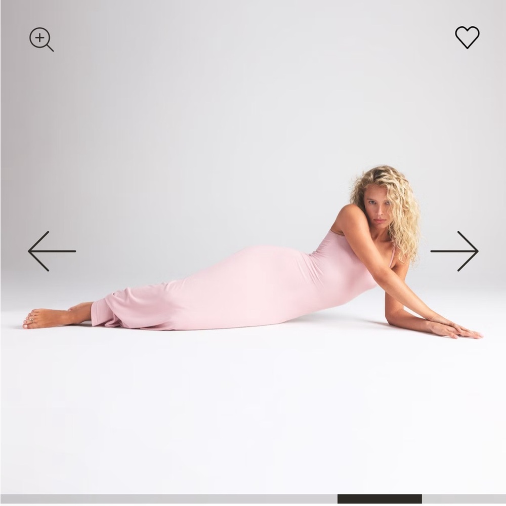 Skims nwt soft lounge long slip dress in Morganite pink💖large
